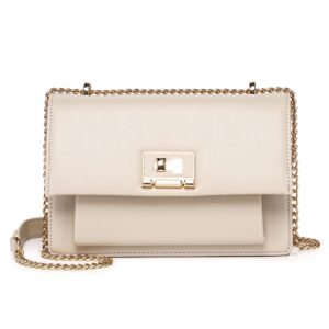 Cream Elegance Chain Strap Flap Bag
